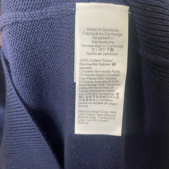 J.Crew  Pullover Zip Sweater Mens Navy L Cotton Preppy Casual - Picture 5 of 10